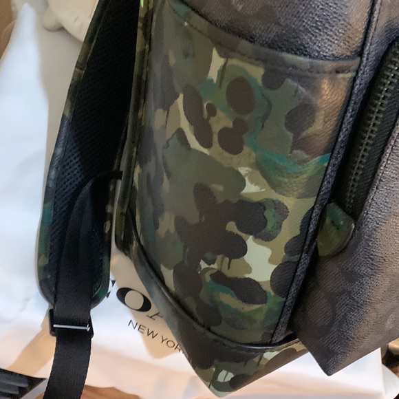 Coach League Flap Backpack In Signature Canvas With Camo Print - Picture 10 of 17